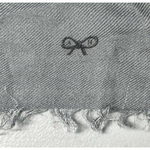 Anya Hindmarch Womens Scarf Wrap Gray No Cell Phone Tech Free Zone Print 54"X72" - Picture 4 of 9